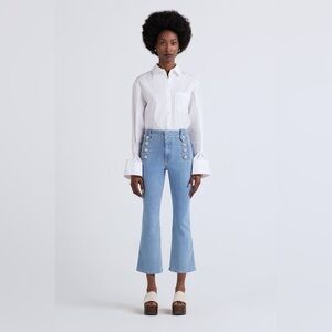Derek Lam 10 Crosby robertson crop flare jeans in dover light